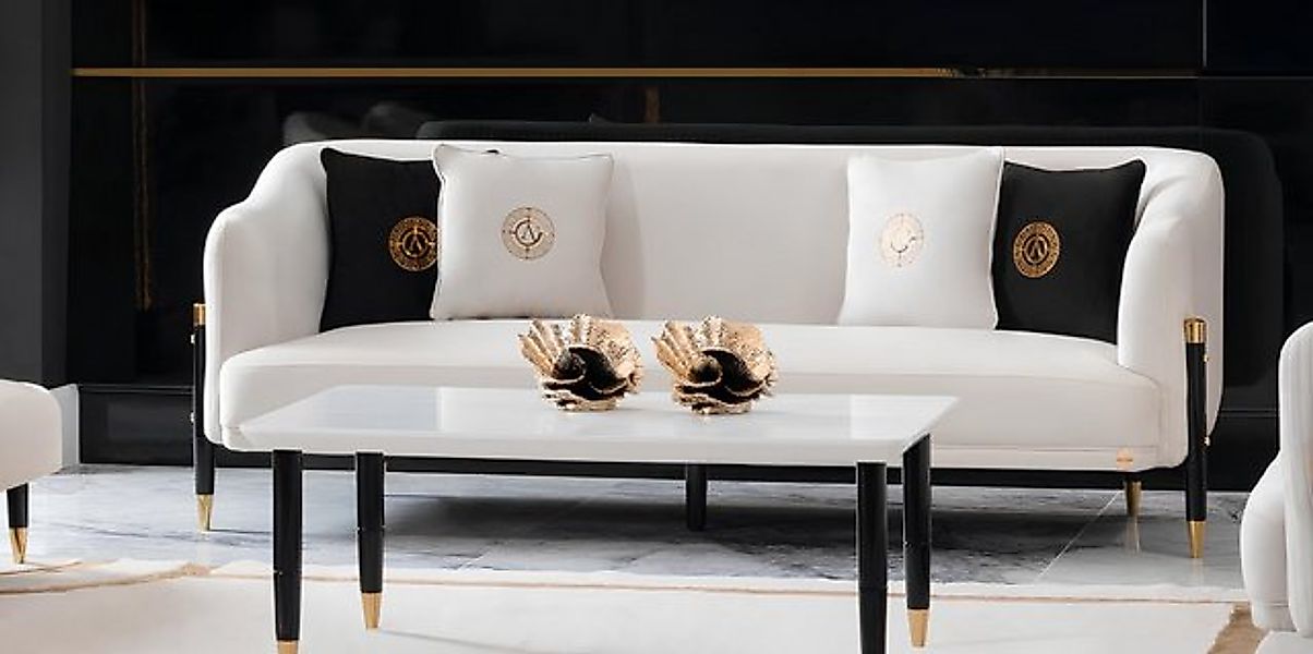 JVmoebel Sofa 3 Sitzer 210cm Sofas Couch Textilsofa Möbel Weiß, Made in Eur günstig online kaufen