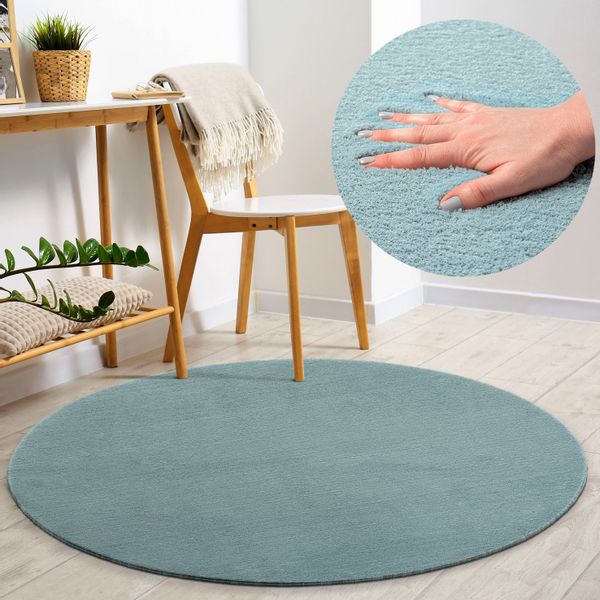 merinos Teppich "Loft 37" rund 16 mm Höhe Kunstfellteppich besonders weich günstig online kaufen