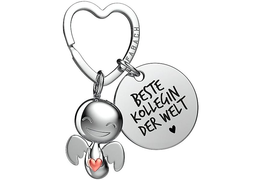 FABACH Schlüsselanhänger Schutzengel Happy mit Herz & "Beste Kollegin" Grav günstig online kaufen