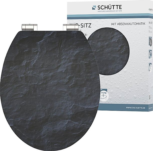 Schütte WC-Sitz BLACK STONE, High Gloss mit MDF Holzkern, mit Absenkautomat günstig online kaufen