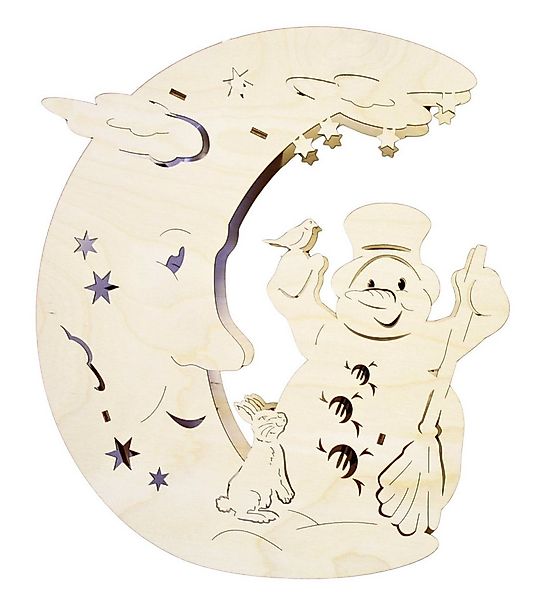 DeColibri Beleuchtetes Fensterbild Fensterbild Weihnachten "Mond und Schnee günstig online kaufen