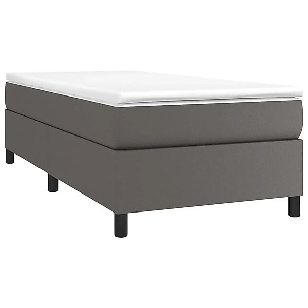 vidaXL Boxspringbett mit Matratze Grau 90x200 cm Kunstleder 3144588 günstig online kaufen