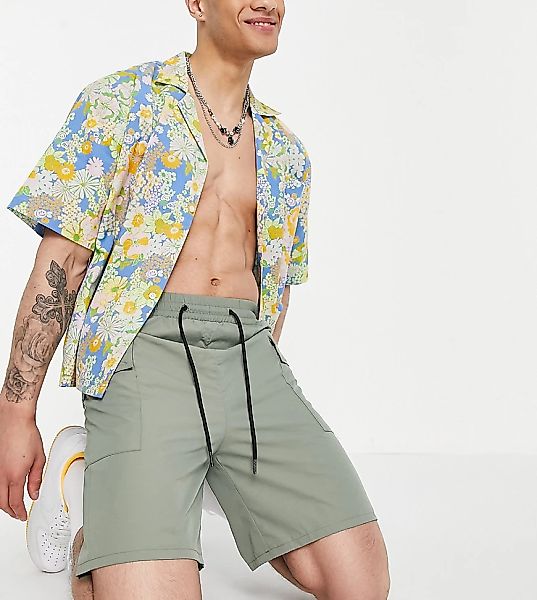 COLLUSION – Cargo-Shorts in hellem Khaki mit Taschen-Grün günstig online kaufen
