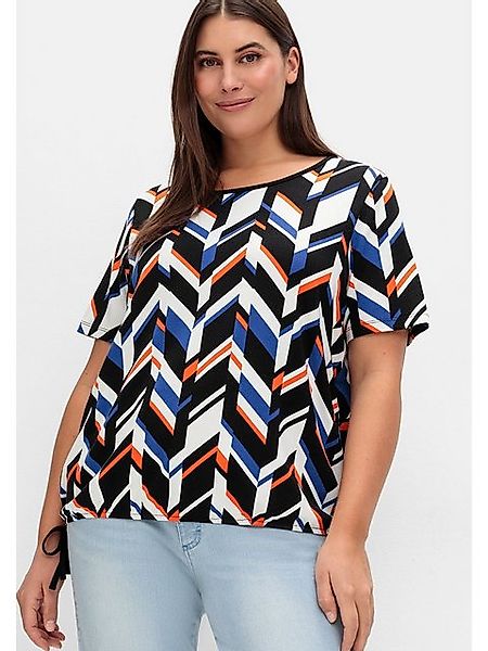 Sheego T-Shirt Große Größen mit Grafikprint und Saum-Gummizug günstig online kaufen