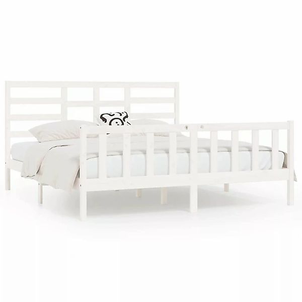 Vidaxl Massivholzbett Weiß 180x200 Cm 6ft Super King günstig online kaufen