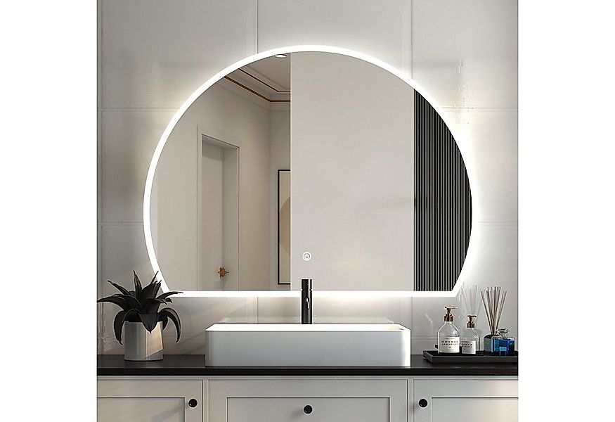 duschspa Badspiegel LED Badspiegel Halbrund Spiegel Touch/Wandschalter, War günstig online kaufen