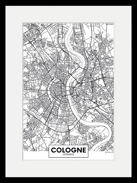 queence Bild »Cologne Stadtkarte«, Städte-Stadt-Deutschland-Gebäude-Schrift günstig online kaufen