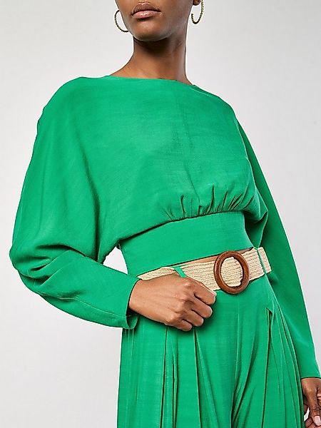 Apricot Blusentop Crop Batwing Top mit offenem Rücken günstig online kaufen