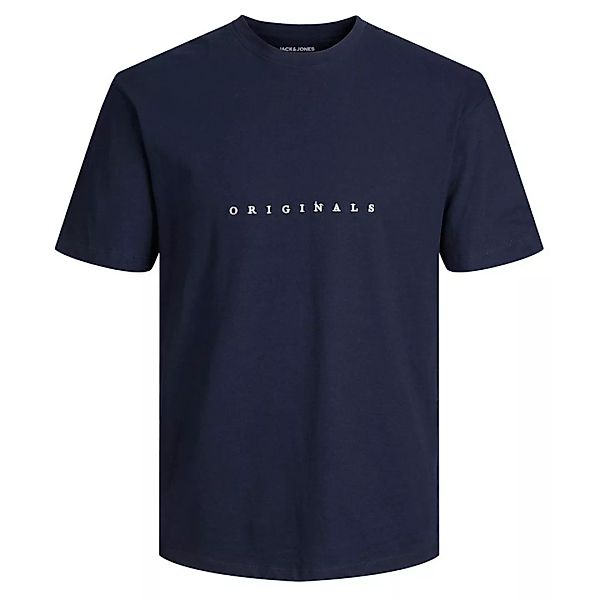 Jack & Jones Originals – T-Shirt in Marineblau mit Logo auf der Brust günstig online kaufen