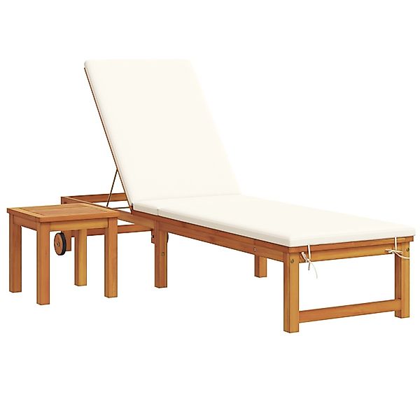 vidaXL Sonnenliege mit Tisch und Kissen Massivholz Akazie 3333832 günstig online kaufen