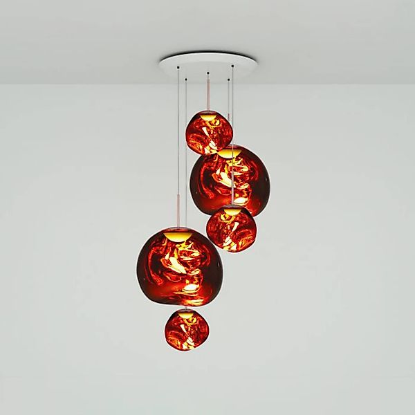 Tom Dixon Hängelampe Melt Large Round, Ø 95 cm, kupfer günstig online kaufen