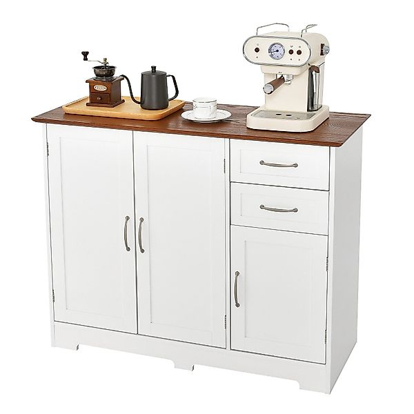 COSTWAY Küchenbuffet Schrank mit Arbeitsplatte, 2 günstig online kaufen