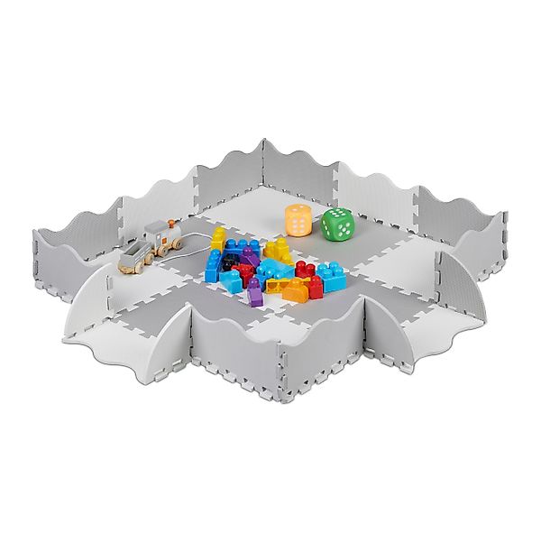 relaxdays Spielmatte 25-teilige Puzzlematte mit Rand, günstig online kaufen