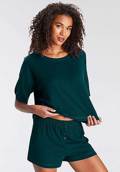 LASCANA Shorty Set, 2 Stk. tlg., aus schönem Ripp-Material günstig online kaufen