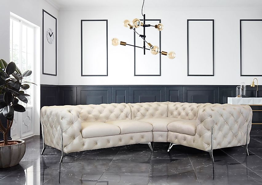 Leonique Chesterfield-Sofa »Amaury L-Form«, moderne Chersterfield-Optik, Br günstig online kaufen