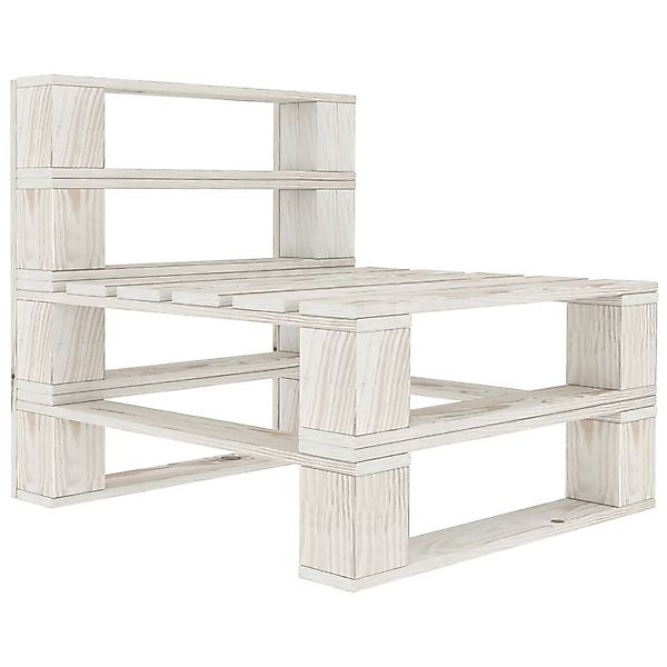 furnicato Gartenbank Outdoor-Mittelsofa Paletten Holz Weiß günstig online kaufen