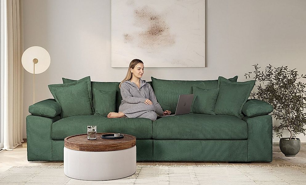 Home affaire Big-Sofa "Soft&Cosy XL, B: 246 cm" Mega-Sofa, Cord oder Chenil günstig online kaufen
