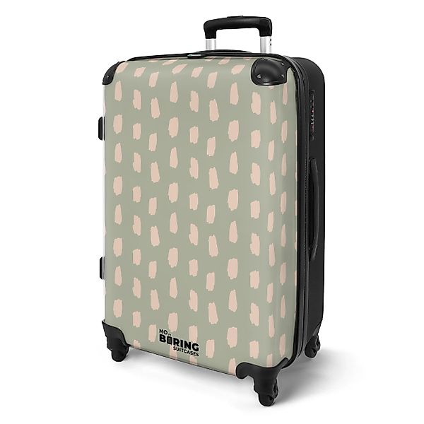 NoBoringSuitcases.com© Hartschalen-Trolley Grün mit beigen Flecken günstig online kaufen