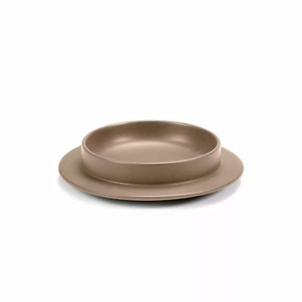 Suppenteller Dishes to Dishes - Grès keramik beige / Low - Ø 20,5 x H 4,8 c günstig online kaufen