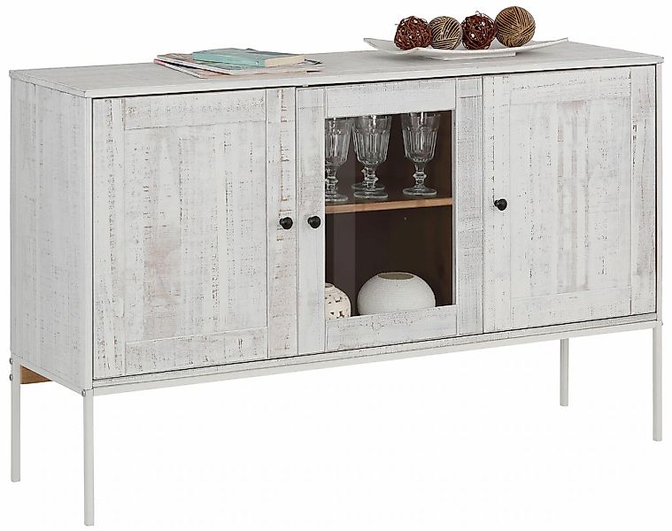 OTTO home Sideboard "Freya" Kommode mit 2 Holztüren, aus Massivholz, Breite günstig online kaufen