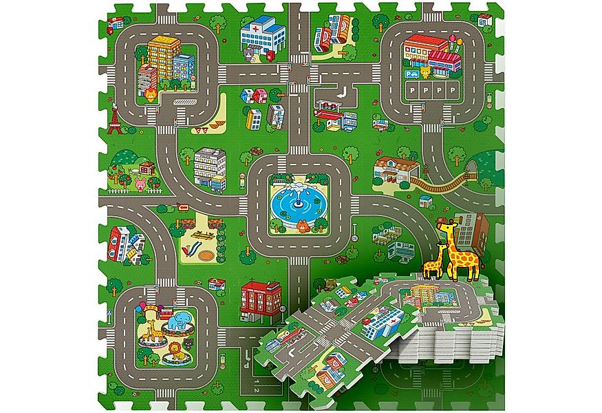 tectake Puzzlematte MyCity, (1-tlg., 9-tlg), 9-teilig, mit Stadt- und Straß günstig online kaufen