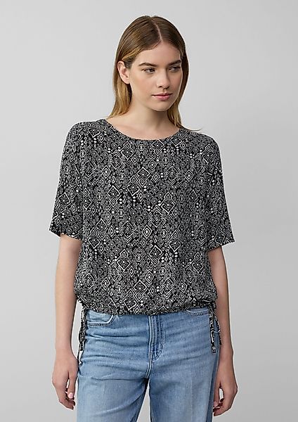 s.Oliver Kurzarmbluse Gemusterte Shirt-Bluse mit verstellbarem günstig online kaufen