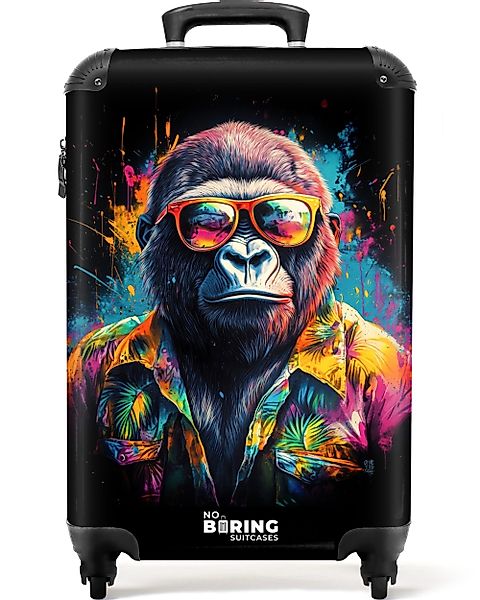 NoBoringSuitcases.com© Hartschalen-Trolley Gorilla mit Hawaii-Bluse 55x35x2 günstig online kaufen