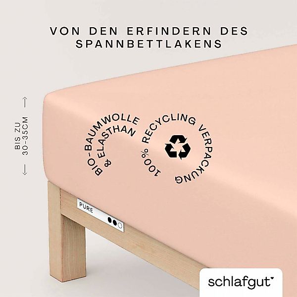 Schlafgut Spannbettlaken "PURE Bio-Baumwolle mit Elasthan, 170 g/m², Bettla günstig online kaufen