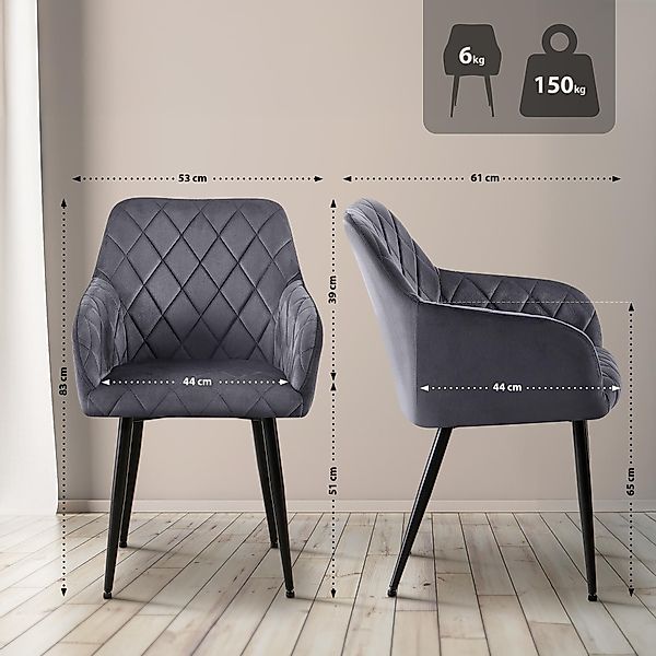 CLP Esszimmerstuhl Monett (2er Set), gepolsterte günstig online kaufen