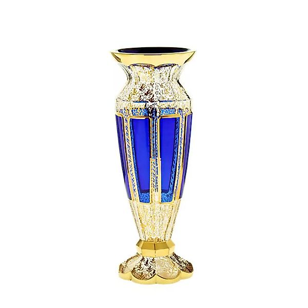Vase Blue Queen 30 cm, Blau/Gold, aus Glas günstig online kaufen