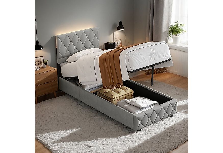 OKWISH Polsterbett Stauraumbett Funktionsbett (90x200 cm Ausgezeichnete Atm günstig online kaufen