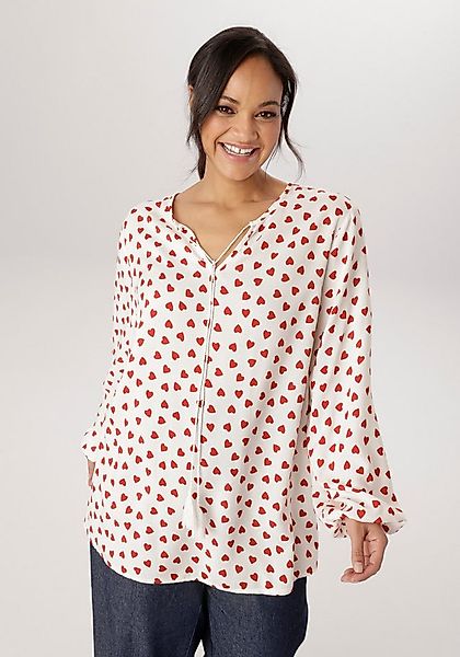Aniston PLUS Schlupfbluse mir Herzen bedruckt - NEUE KOLLEKTION günstig online kaufen