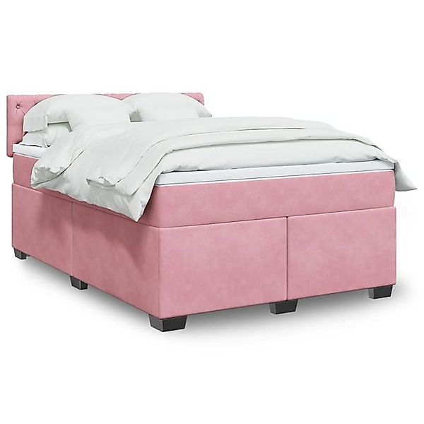 vidaXL Boxspringbett, Boxspringbett mit Matratze Rosa 140x190 cm Samt günstig online kaufen