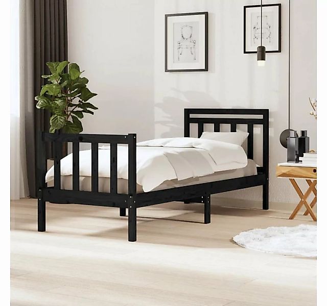 furnicato Bett Massivholzbett Schwarz 90x200 cm günstig online kaufen