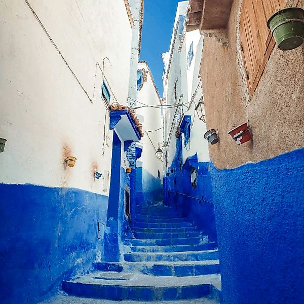 Wandkraft | Wandverzierte Blaue Treppe günstig online kaufen