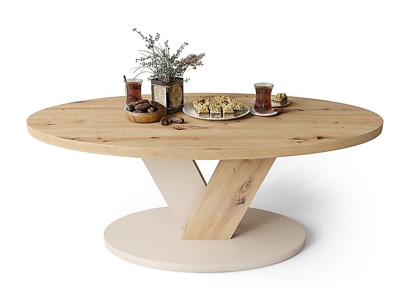 designimpex Couchtisch Design Couchtisch Lova oval Wohnzimmertisch ovaler T günstig online kaufen