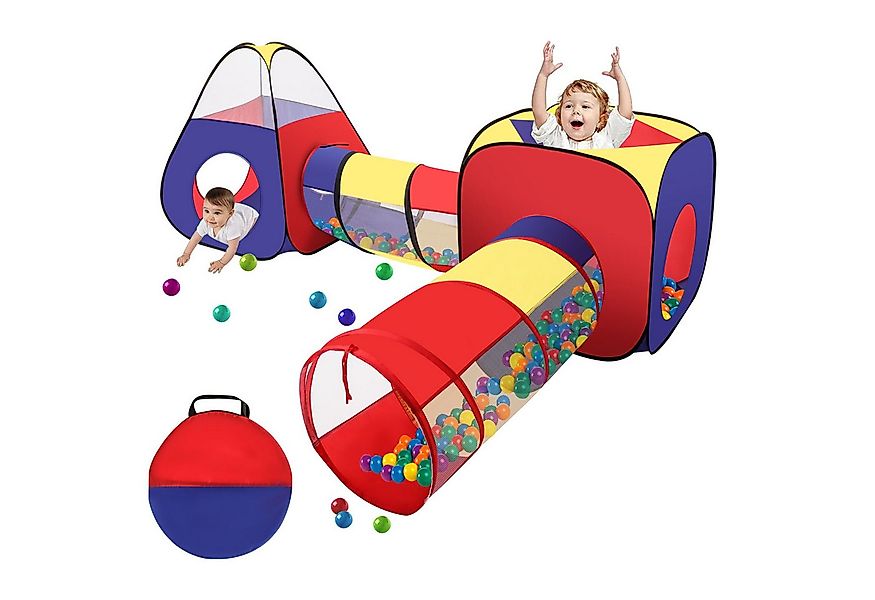 Youyijia Spielzelt Spieltunnel 4-in-1 Pop-Up-Spielzelt mit Tunnel Spielzelt günstig online kaufen