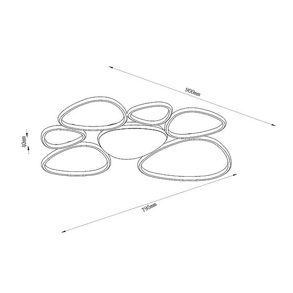 LED-Deckenlampe Samling, Länge 90 cm, taupe, Metall günstig online kaufen