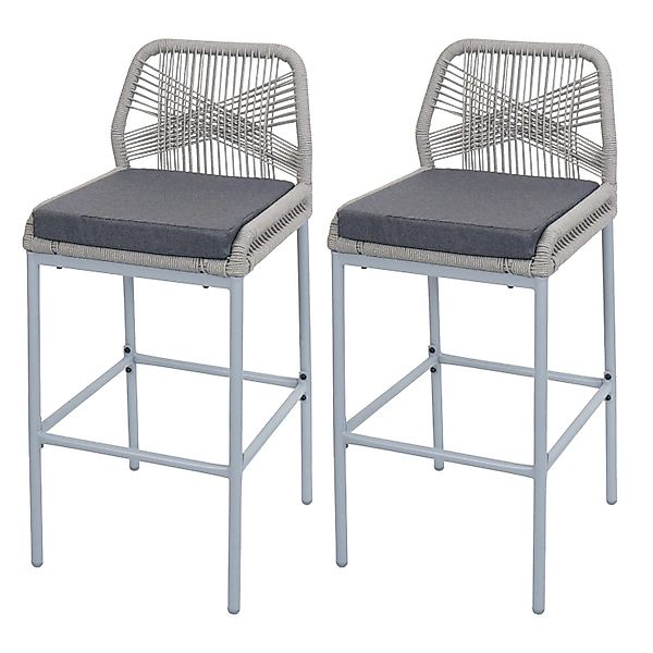 MCW Barhocker O21 2er-Set Hellgrau Kissen Dunkelgrau günstig online kaufen