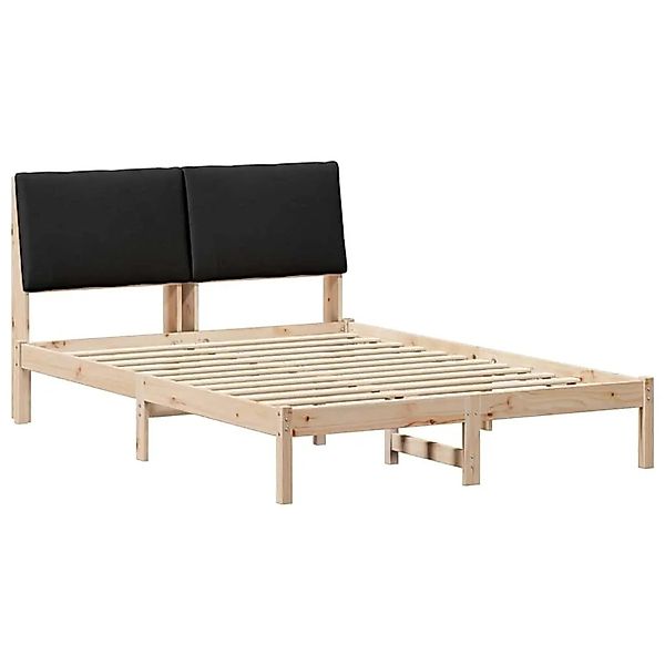 vidaXL Bettgestell Braun und Schwarz 160 x 200 cm Massivholz Kiefer 3394370 günstig online kaufen