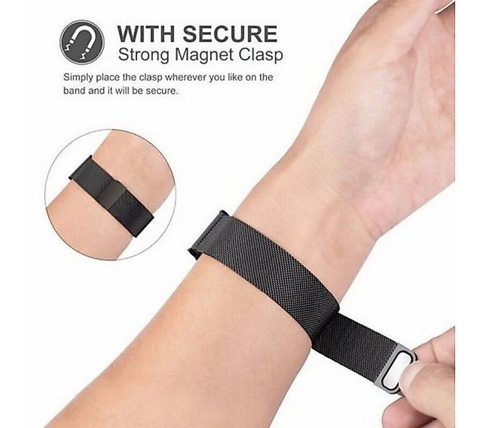 SmartUP Smartwatch-Armband für Fitbit Versa 4 Magnetisches Edelstahl Armban günstig online kaufen