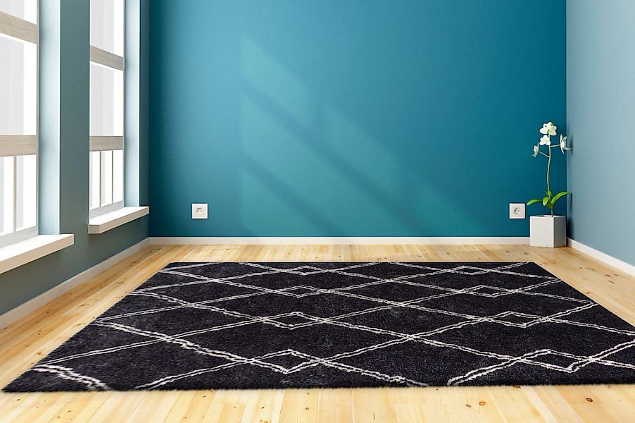 my home Hochflor-Teppich »Alva«, rechteckig, 27 mm Höhe, Wohnzimmer günstig online kaufen