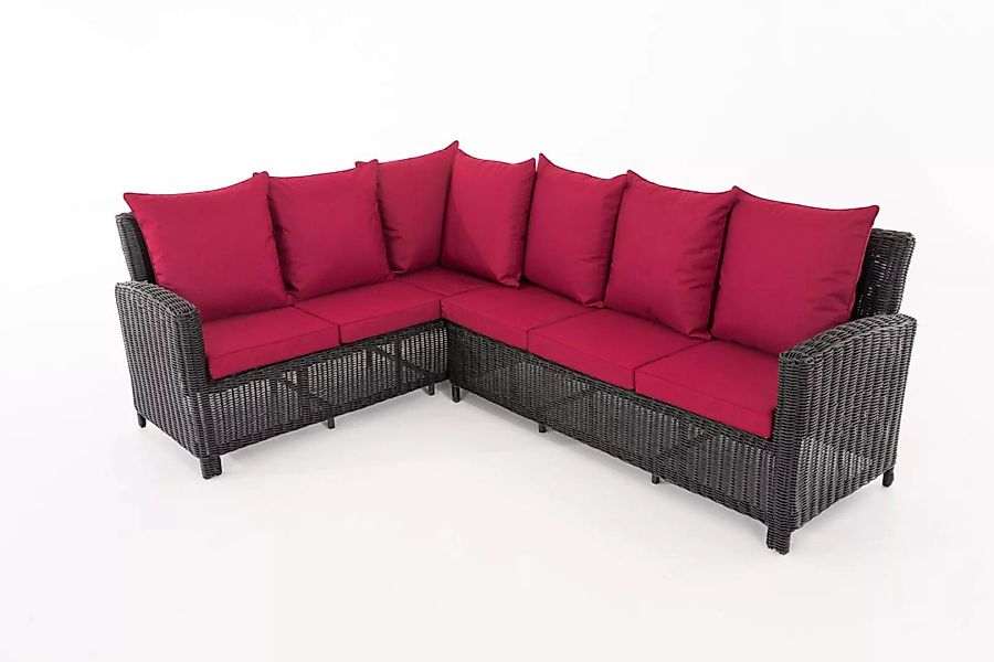 Rundrattan Sofa Bermeo 5mm-rund/schwarz-Rubinrot günstig online kaufen