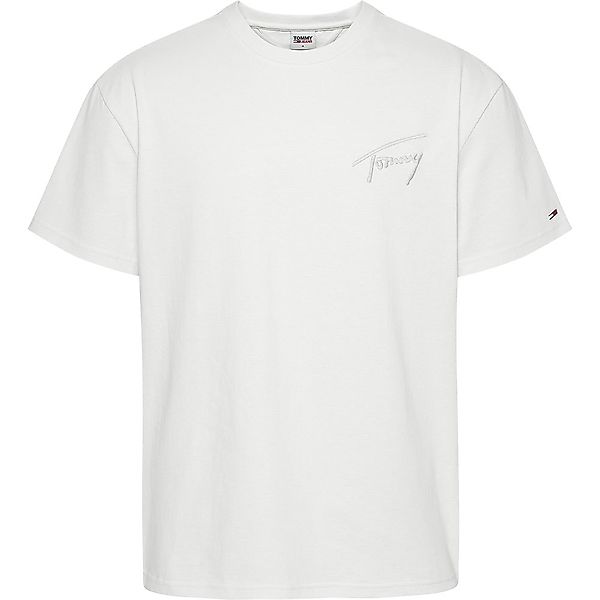 Tommy Jeans Signature Kurzärmeliges T-shirt M Ivory günstig online kaufen