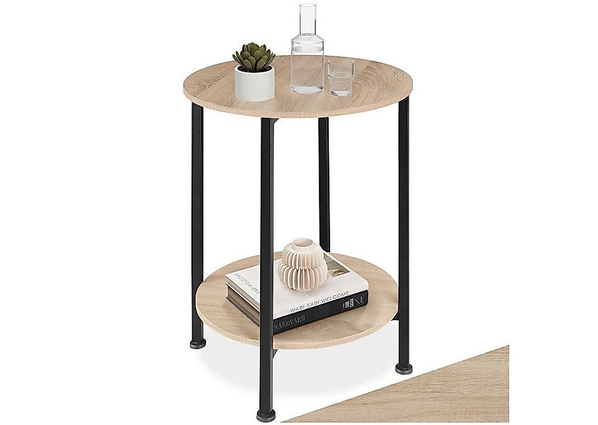 tectake Beistelltisch Ballina (1-St., 1 tlg), Runder Beistelltisch im rusti günstig online kaufen