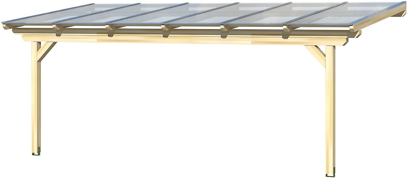 Skan Holz Terrassenüberdachung Ancona 648 x 250 cm Leimholz Eiche hell günstig online kaufen
