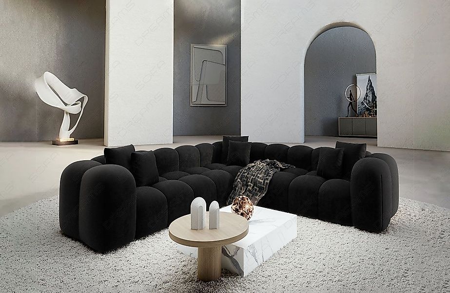 Sofa Dreams Ecksofa Design Stoff Samtstoff Couch Formentera L Form Stoffsof günstig online kaufen