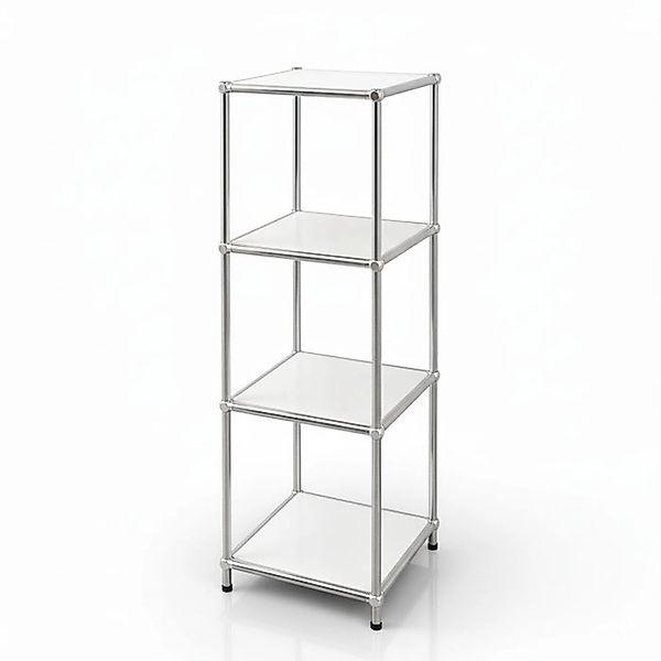 Floordirekt Metallregal Concept Epure MK-005 Verchromt 30 x 30 x 95 cm Weiß günstig online kaufen