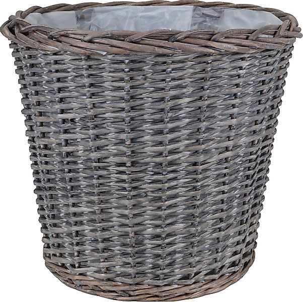 tegawo Weidenkorb Landhaus Pflanz- und Aufbewahrungskorb rund natur / grau günstig online kaufen