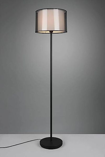 Stehleuchte ca. 150 cm hoch 1 Stück Metall / Stoff Schwarz, Weiß günstig online kaufen